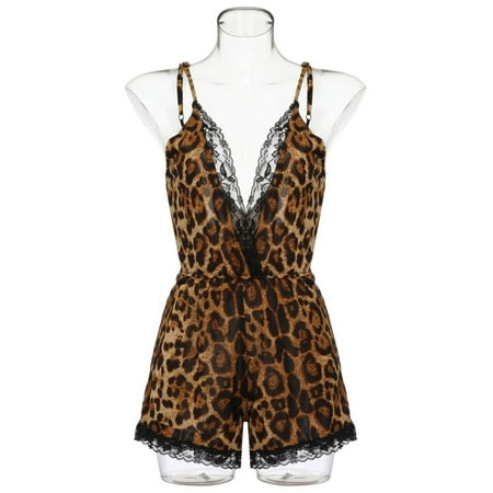 

Aayomet Womens Lingerie Women Lingerie Teddy Bodysuit Snap Crotch One Piece Lingerie Brown M