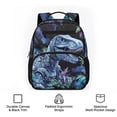 thumbnail image 6 of HUIACONG Blue Robot Dinosaur Kids Backpack 13.5 Inch Lightweight Water Resistant School Bag with Multiple Compartments Padded Adjustable Straps for Boys Girls Ages 3-12 Daily Bookbag, 6 of 7