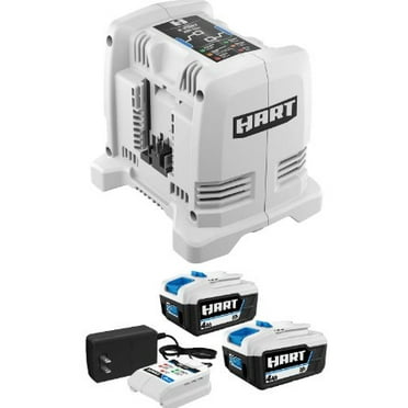 HART 20V Dual Port Charger 2-Pack 4.0AH Battery Kit Bundle