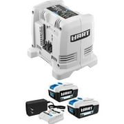 HART 20V Dual Port Charger 2-Pack 4.0AH Battery Kit Bundle
