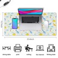 thumbnail image 5 of Long Mouse Pads for Desk,Colorful Dinosaur and Tropical Pattern Desk Mats on Top Of Desks, Desk Mouse Pad Extra Large with 3mm Non-Slip Base and Stitched Edge for Gaming,Office,Work,Home 35.4"x15.7", 5 of 6