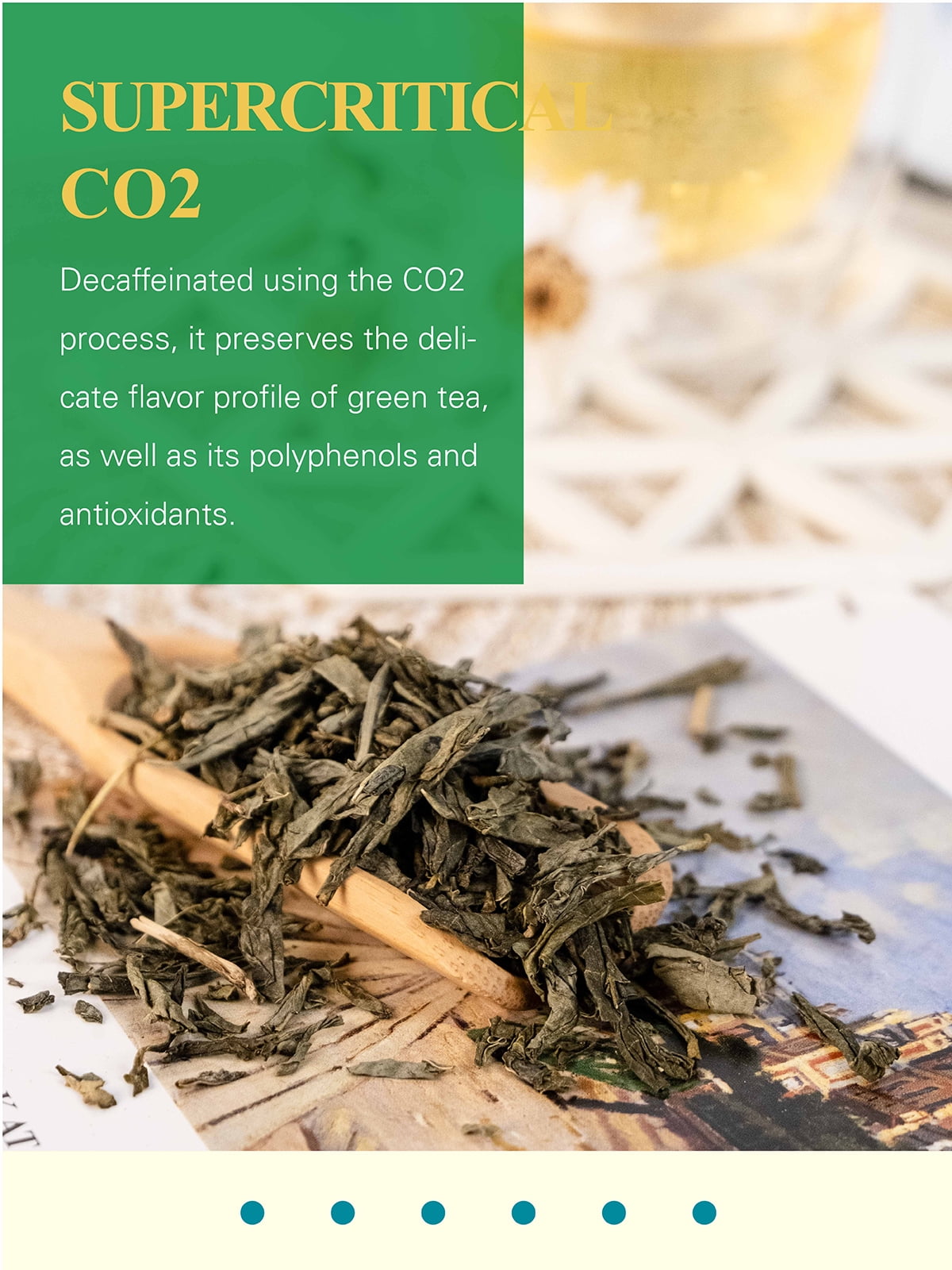 GLDNT Organic Decaf Green Tea, Organic Decaffeinated Green Tea Loose leaf, Delicate & Smooth Flavor, 16oz