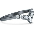 thumbnail image 6 of Marquise Chevron Ring Half Eternity Cubic Zirconia Black Tone 925 Sterling Silver, Size 7, 6 of 7