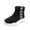 Black, variant on Girls Winter Ankle Boots, Suede Warm Short Booties with Heart‑Shaped Side Decor, Side Zipper, Non‑Slip Thick Platform Sole, Outdoor Casual Shoes