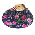 thumbnail image 5 of 2 in 1 Sunhat Foldable Bamboo Hand Fan Floral Sunscreen Cap for Travelling peony, 5 of 8