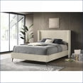 thumbnail image 2 of Bedroom Furniture Set Queen Size with 2 Nightstands & Bench, Cream Wide Wale Corduroy | Fabric+Metal,MDF+LVL | Wingback Beds, 2 of 10