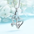 thumbnail image 5 of Sunflower Cremation Jewelry Heart Urn Necklace for Ashes for Women Human Pet Memorial Crystals Pendant, 5 of 7