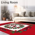 thumbnail image 2 of ODIKA 3'x5' Machine Washable Non-Slip Area Rug, Jolly Snowman Gathering with Festive Holly Berry High Traffic Rug with Pad, Red, 732429, 2 of 8