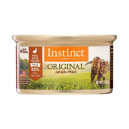Instinct Original Grain-Free Real Duck Recipe Natural Wet Canned Cat Food by Nature's Variety, 3 oz. Cans (Case of