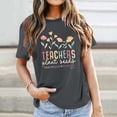 thumbnail image 1 of MKLEKYY Playeras Oversize Camiseta Informal Y Versátil Con Estampado De Letras Para Mujer, Ideal Para El Día Del Maestro Y La Temporada Escolar Talla M, 1 of 3