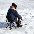 thumbnail image 6 of 2 Pcs Padded Ice Fishing Chair Stool Folding Camping Chairs for Adults Outdoor Winter Wild Fishing Camping, Lawn, Patio, Garde, Supports up to 280 Lbs, 24.4 x 16.6 x 25.6'', 6 of 7