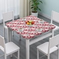 thumbnail image 3 of Pink Butterfly Red White Wing Pattern Square Fitted Tablecloth with Elastic Edge,Square Table Cover,Washable Elastic Table Cover for Home Kitchen Party Decor 34"x34", 3 of 6