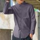 thumbnail image 4 of pstuiky camisetas de manga larga para hombre, Camisa informal de manga larga con cuello alto y botones especiales de color sólido para hombre. Tops casuales para hombres xxl, 4 of 6