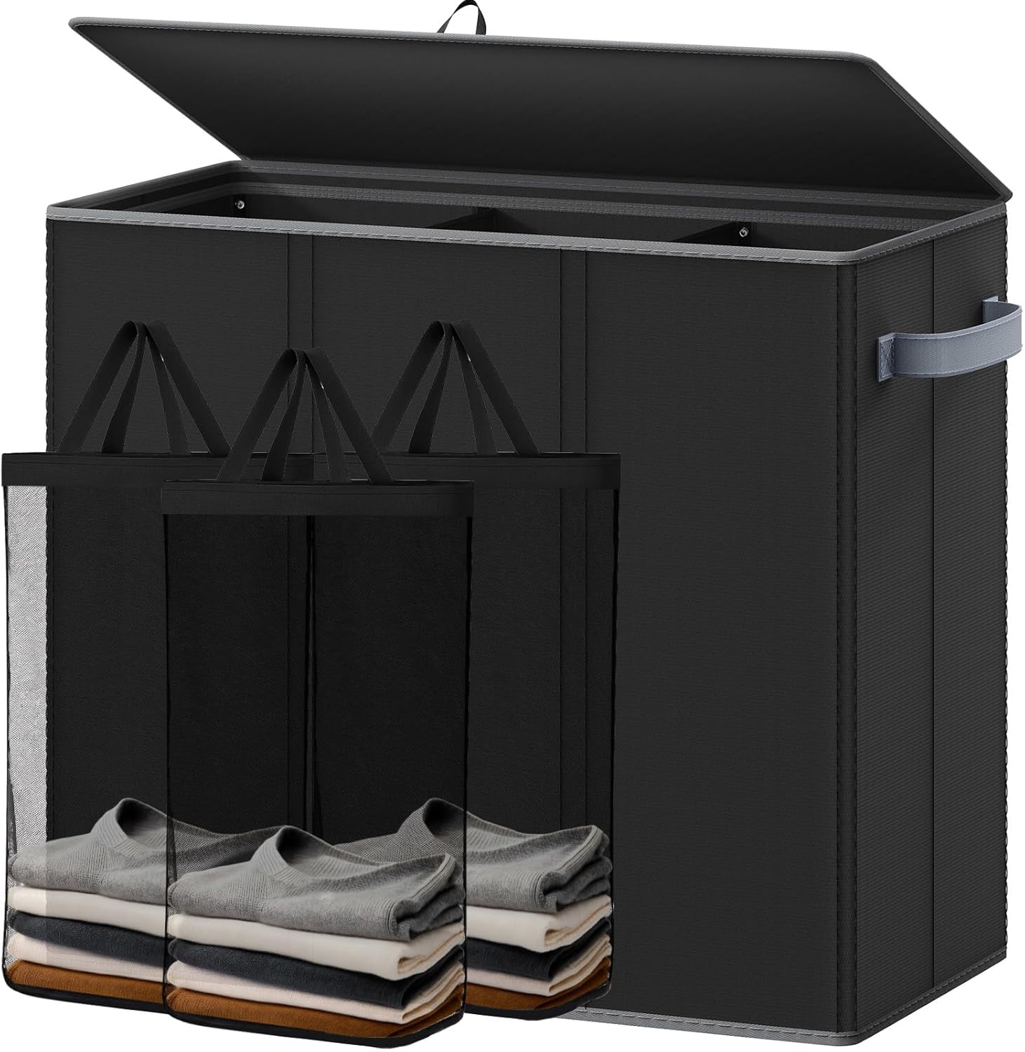 GIKPAL Laundry Hamper, 112L Double Laundry Basket, Freestanding
