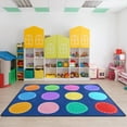 thumbnail image 2 of Classroom Carpets Playmat Rugs - Kids Rug With Rubber Backing, Colorful Circle On Blue Background Classroom Seating Rug Play Mat Nursery Rugs For Preschool Elementary Playroom 3x4ft, 2 of 6