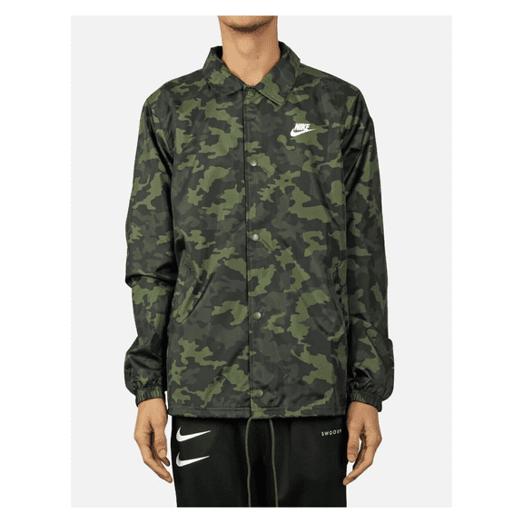 Nike Sportswear Men's Woven Camo CoacheS Jacket NEW CJ4537-331 GREEN Size Small