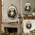thumbnail image 7 of Vintage Christmas Wreath Wall Art Framed, Rustic Christmas Canvas Prints, Farmhouse Cozy Christmas Hanging Canvas Prints for Home Bedroom Living Room Decoration(B), 7 of 7