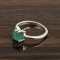 thumbnail image 3 of Mooneye Green Cat Ring 7mm Green Onyx 925 Sterling Silver Women Valentines Day Gifts Dainty Ring, 3 of 4