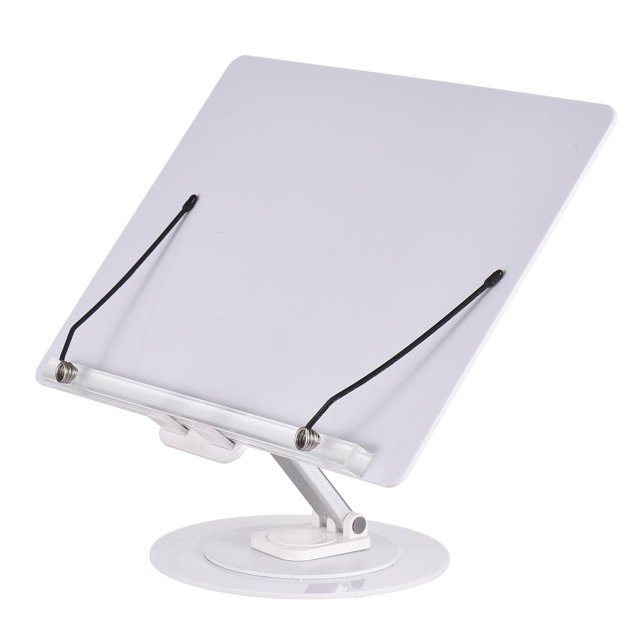 Levantando soporte de escritorio para libros para lectura con base giratoria de 360° y clips de página plegable y ángulo ajustable para soporte de libros de cocina libros de texto recetas revistas do