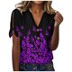 thumbnail image 2 of Fiudx Tops para Mujer Blusa de Manga Corta de Verano con Cuello En V para Mujer, Sexy, Informal, con Estampado Regular, 2 of 5