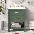 thumbnail image 6 of Harper & Bright Designs 24" Small Bathroom Vanity with Sink, Bathroom storage Cabinet with Drawers , Single Sink Bathroom Vanity, Green, 6 of 13