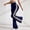 Navy, variant on CHIUNL Retro Side Stripe Flare Leggings, High Rise Tummy Control Yoga Pants with Front Ankle Split, Slimming Sporty Tights for Gym & Streetwear (Black L)