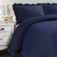 thumbnail image 5 of Lush Decor Navy Reyna Comforter Ruffled 3 Piece Set with Pillow Sham Full Queen Size Bedding, 5 of 5