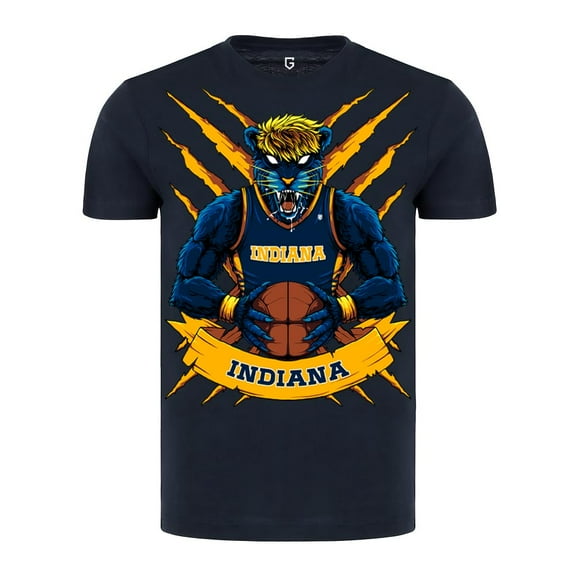 Game Garment Basketball Team Fan Sports Crewneck Short Sleeve Mens T Shirts - Basketball Graphic Tees Men - Indiana Navy XS-3XL