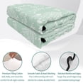 thumbnail image 4 of Quilts Twin XL Size, Mint Green Botanical Soft Comforter Bedding Set for Bed, Summer Chic Wildflowers Lightweight Quilted Bedspread with Pillow Cover(2 Pieces) for All Season, 68x98 Inch, 4 of 9