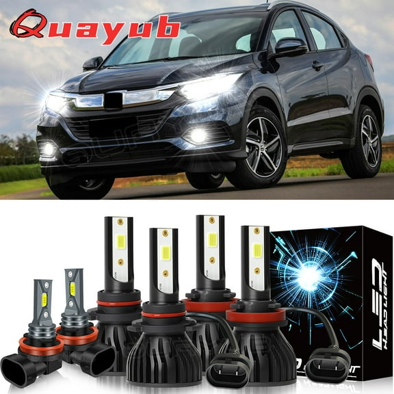 Bright 6000k Quayub Bulbs For Honda HR-V HRV 2019-2021 2022 Front LED Headlight High Low Fog Light Bulbs