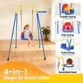 thumbnail image 3 of Toddler Swing, 4-in-1 Swing Sets with Basketball Hook, Foldable Metal Frame for Backyard, Baby Swing for Children 6 Months and Olde, 3 of 7