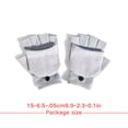 thumbnail image 3 of Jumpingount 1 par de manoplas para mujer, práctica manopla Convertible para mantener el calor, cubiertas de mano simples para exteriores, accesorio de ropa guantes y mitones gris claro Jumpingount AP009014-04, 3 of 5