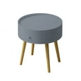 thumbnail image 2 of 18"H Nightstand with Storage Drawer & Oak Legs Bedside Table, Sofa Side Coffee Table for Bedroom, Living Room,Gray, 2 of 6