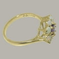 thumbnail image 4 of LBG British Made 14k Yellow Gold Natural Amethyst & Opal Womens Statement Ring - 33 size options - Size 9, 4 of 6