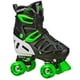 thumbnail image 1 of Patines Roller Derby Trac Star ajustables para niños, negro/verde, 1 of 4