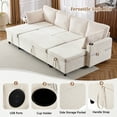 thumbnail image 6 of Harper & Bright Designs 111.8" Sectional Sofa Pull-out Sofa Bed Versatile Sofa Sleeper with Large Storage Space, Two USB Ports and Two Cup Holders for Living Room, Beige, 111.8" Beige, 6 of 20