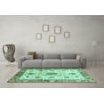 thumbnail image 3 of Ahgly Company Indoor Rectangle Oriental Turquoise Blue Modern Area Rugs, 6' x 9', 3 of 4