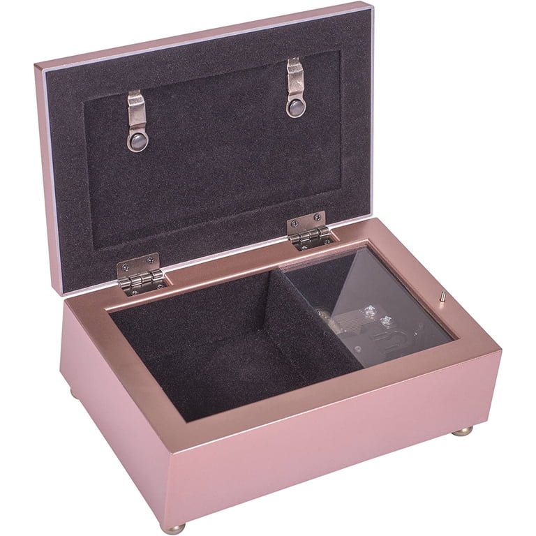 Cottage Garden Sweet Sixteen Music Box - Matte Pink Jewelry Box Plays 'You Light Up My Life'