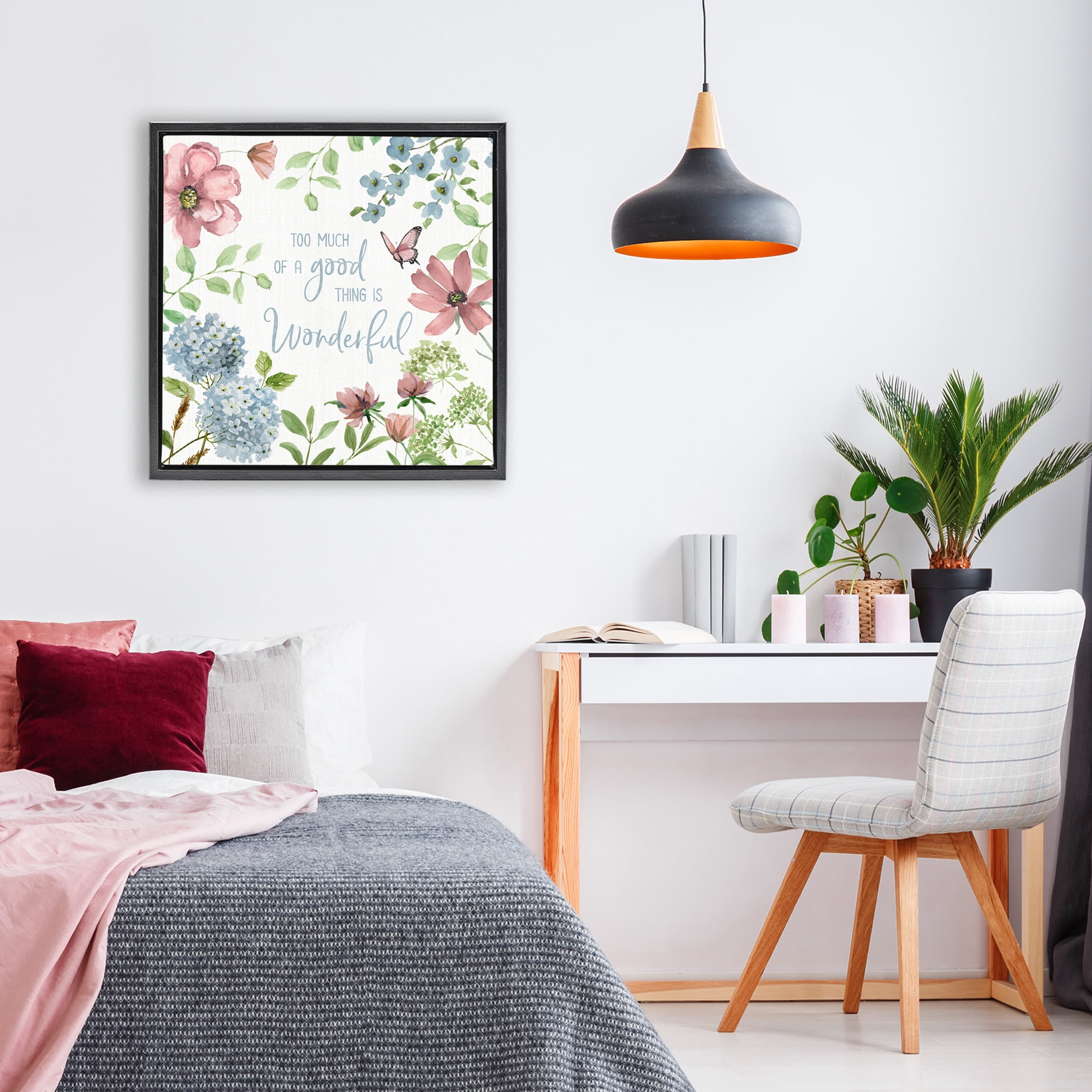Stupell Industries Too Much Of A Good Thing Black Framed Floater Canvas Wall Art, design by Nan