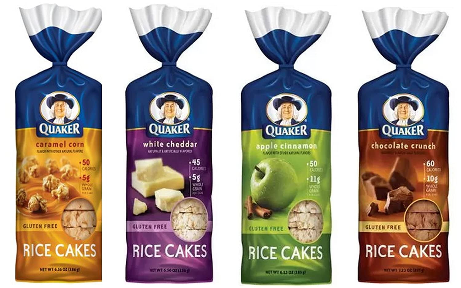 Quaker Rice Cakes Variety Bundle Pack of 4 Flavors