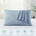 thumbnail image 5 of Elegear Cooling Pillowcases, Summer Pillowcase with Japanese Q-Max 0.55 Cooling Fiber, Double-Sided Design Standard Pillow Case with Hidden Zipper, 2 Pack, Blue, 5 of 8