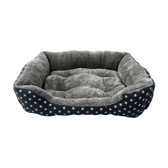 Washable Dog Beds for Medium Dogs, Rectangle Dog Bed, Soft Breathable Dog Pet Bed, Durable Calming Orthopedic Pet Bed with Anti-Slip Bottom (Blue, 31''x23''x5'')