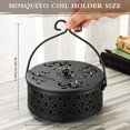 thumbnail image 5 of 4 Soportes para Espirales de Mosquitos, Quemador de Incienso Colgante de Metal, Redondo, Retro, Portátil, con Asa, Color Negro., 5 of 5