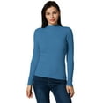 thumbnail image 6 of Lightweight Ribbed Mock Turtleneck for Women-Slim Fit, 6 of 8