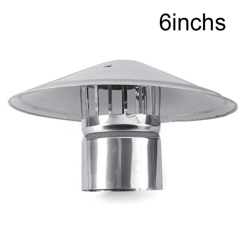 6 Inch Stove Pipe Chimney Cap Fireplaces Rain Hat Smokeware Zinc Alloy