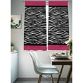 thumbnail image 4 of Zebra Printed Sheer Curtains 63 Inch Length 2 Panels Set, Modern Geometric Balck White Stripes Voile Window Treatment Rod Pocket Curtains Sheers Drapes for Bedroom/Living Room/Kitchen 52x"63"x2, 4 of 7