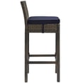 thumbnail image 4 of Modway Conduit Rattan Outdoor Bar Stool in Brown and Navy (Set of 4), 4 of 5