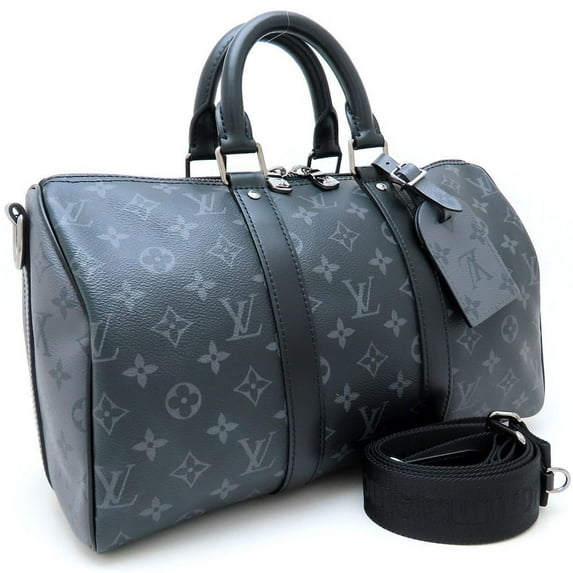 Pre-Owned LOUIS VUITTON Monogram Eclipse Keepall Bandouliere 35 M46655 Boston Bag... (Good)