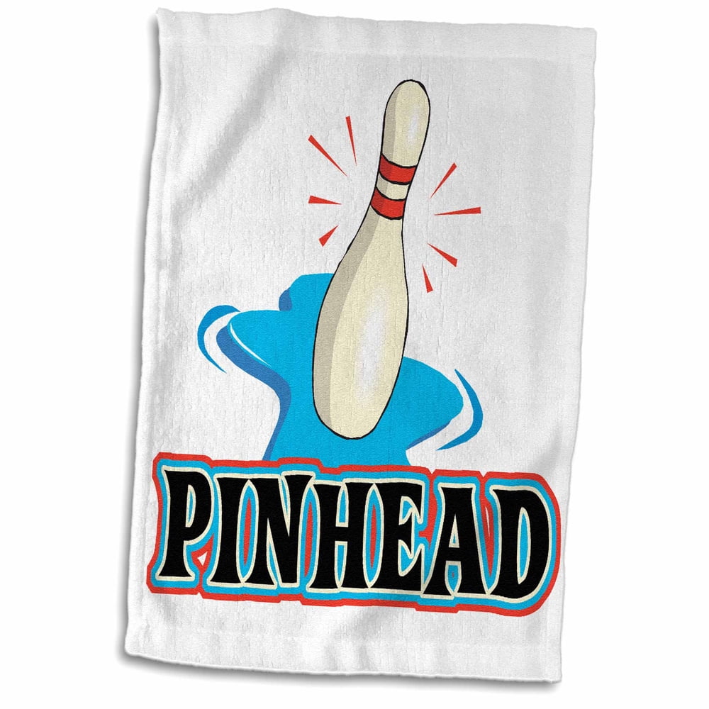 3dRose Funny Pinhead Bowling Sports Design Towel, 15 by 22inch