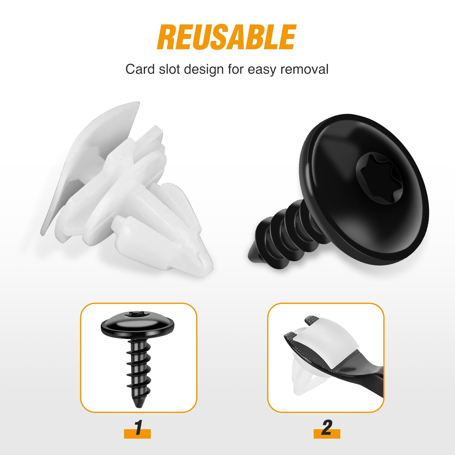 GOOACC 175Pcs Fender Liner Nylon Nuts Screw Grommets with Fastener Remover Car Plastic Rivets Push Retainer Kit 17 Most Universal Types for Volkswagen